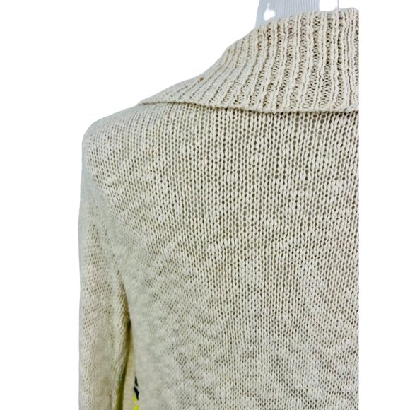 Vintage Y2K Princess Vera Wang Fringe Boho Multicolor Knit Cardigan Cottagecore - Picture 9 of 15